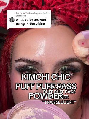 Replying to @ThePaleEmpress666 using the @KimChi Chic Beauty puff puff pass powder in the shade translucent ❤️ bye bye pores + creasing On sale for $15 and includes the puff! #kimchichicbeauty #kimchichic #kimchichicpowder #puffpuffpass #puffpuffpasspowder #affordablemakeup #beautydeals #loosepowderrecommendation #TTSBeautyBesties #tiktokshopyearendsale #tiktokshopcreatorpicks #starcreatorchallenge #settingpowderrecommendation #makeuprecomendation #undereyecircles