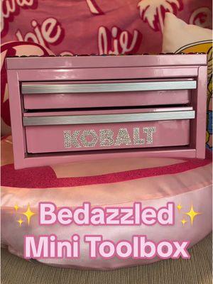 Bedazzled Pink Toolbox✨💖🔨 I got this adorable pink toolbox for Christmas (I actually won it in a Yankee swap.. I picked this gift and it was DESTINY, I wasn’t giving it up 🤣) I knew the only thing that could make it better was to add some BLING🤩✨ And what better way to store mt rhinestone tools than this?!@Lowe’s  Please excuse my sick day look and voice.. I couldn’t just sit on the couch anymore so this was my sick day project 🤣💖 . . . #kobaltminitoolbox #kobalt #bedazzled #pinktoolbox ##minitoolbox #viraltoolbox #bling #kobalttools #diyproject #barbiestyle #girlythings #CapCut 