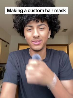 Making a CUSTOM hair mask @CrownedByZay #fyp #hair #curls #hairtok #hairstyle #curlyhair #menscurlyhair #fyp  #viral #hair #curltok #curly #naturalcurls #hairtips #menscurls #hairstyles #hairroutine #DIY #hairmask