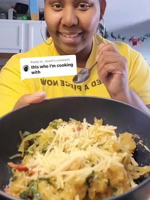 Replying to @..4zarii Roasted Garlic and Kale Spaghetti Squash! #theladybeast #mommybodyceo #ineedapiecenow 