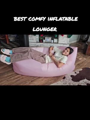 the best lounger out there. easy to set up and store away. #lounger #inflatable #fyp #sale #pinkinflatable #wrestlinglounger #livingroonlounger #comfy #easytosetup #outdoor 