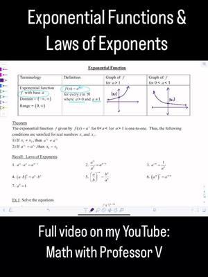 Don’t get rusty during the winter break!!! Keep those math skills sharp on the daily with me on YouTube: Math with Professor V. Need help with Calculus or your other math classes? Look no further! Math with Professor V is to the rescue! I have full length video lectures and short form videos on my YouTube channel breaking down various units into fun, digestible topics. Sequences and series, integrals, learning differentiation techniques, and all other things Calculus related are explained on my youtube channel! New uploads daily, link in bio! Xoxo, Professor V  #mathwithprofessorv  #mathvideos #calculus #ratesofchange #averagerateofchange #factoring #limits #partialderivative #integrals #integration #usubstitution #substitutionmethod #mathprofessor #youtuber #youtubemath #calculushelp #improperintegrals #calculustutorials #stem #calculusprofessor #studyingcalculus #integrationtutorials #finalexams #calculusstudents #calculuslectures #surfacearea #sequencesandseries #infiniteseries #surfaceofrevolution #absolutevalue 