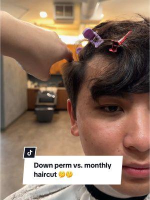 Replying to @user4040266606853 hot debate about down perm? 🤔 get a cut every month or get a down perm? #koreanhair #menshaircut #menfashion #koreanperm #koreanhaircut 