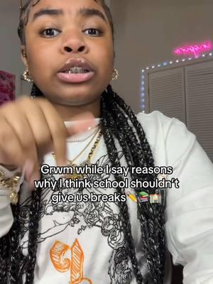 Grwm while I say reasons why I think school shouldn’t give us breaks✏️📚🏫#fypシ゚viral #diarygrwm3 #diary #blackgirl #happy #thatgirl #newyears #hauls #christmas #reasons #2025 #skincare #routine #facecare #glowrecipe #bubble #products 