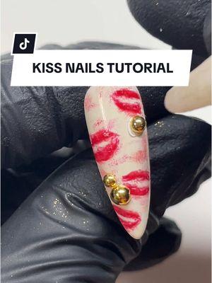 for anyone needing the kiss nail tut !! #kissnails #rednails #cherrynails #3dnails #chromenails #3dnailart #nailtutorial 