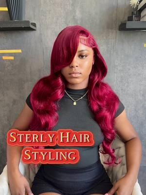 This is so freaking gorgeous 26-inch burgundy body wig. literally loved this wig from @sterlyhair_shop . #wiginfluencer #wiginstall #wigtutorial #sterlyhairshop #sidepart #burgundywig #bodywave #curls #sterlyhair #prepluckedwig #sterlywig