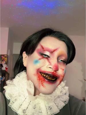 Introducing: Conniving the crazy clown🩸🤡 For this clown creature I decided go be influenced & inspired by the characters name ‘conniving’! I wanted to emulate a malicious, evil, immoral kind of energy from this clown and to a certain degree make him s bit gorey!  Prodcuts used:  @Jeffree Star Cosmetics `jawbreaker’ eyeshaodw palette, `blood sugar’ eyeshadow palette, `cremated’ eyeshadow palette & weirdo velour liquid lipstick @Mehron Makeup stage blood #bennye creme white foundation  #makeup #makeupartist #makeuptransformation #makeuptransition #sfx #sfxmakeup #sfxmakeupartist #sfxmakeuptransition #clown #clowncore #clownmakeup #clowncheck #violentclown #fyp 