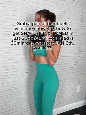 Grab a pair of dumbbells and let me show you how to get snatched and toned in just 6 weeks. 💪✨  We start January 6—are you in? 👏 #fitnessjourney #fitnessreels #abworkout #workout#workoutroutine #workoutmotivation #workoutvideos#workoutreel #workoutfromhome