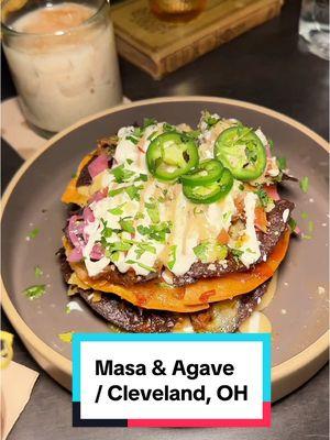 🌮Visit this fantastic modern Mexican restaurant in Downtown Cleveland! Masa & Agave is home to Cleveland largest collection of agave spirits. While they do have a large collection of tequilas and mezcal, they do provide non-alcoholic options! What we got! ⬇️  🍹Mistletoe Margarita 🥛Boozy Horchata 🍽️Nachos with beef barbacoa  🍽️Queso Fundido  🍽️Tampiquena  #mexicanfood #mexican #tacos #nachos #cocktails #cleveland #cle #clevelandohio #ohiofood #ohio #akron #akronohio #eats #cantina #tequila #mezcal