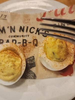 Deviled eggs as an appetizer in Bama? YES PLEASE! #southernfood #alabama #givememore #spectacular 