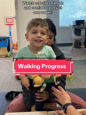 We are SO proud of this little guy and all the hard work he put in during his second intensive with us! ••• At the beginning of our week, he was able to do some independent steps that were wobbly and usually ended in a fall. One of the biggest obstacles we needed to overcome to help build his confidence was convincing him that walking is just as fun as crawling!! We focused on transitioning from the floor up to standing, and getting right back up when we fell. While we were helping him build strength and stability in his glutes, hips, and ankles, we also got to see his confidence grow. By the end of the week, he could transition to stand independently and was walking from the waiting room into his session on his own! #dmitherapy #pediatricphysicaltherapy #progressvideo 