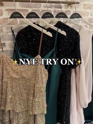 New Year’s Eve dress try on ✨🪩 Comment which one is your fave! ⬇️ #arula #standoutforgood #plussizefashion #midsizefashion #plussize #plussizeedition #dresses #outfitinspo #newyearseveoutfit 