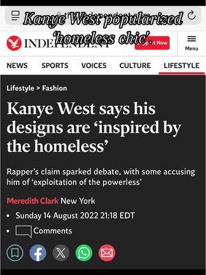 Replying to @Noodles I turned off the comments on this video because a certain group of people are crashing out because Kanye West is being referred to as ‘grunge’. The time period in question, I guess a period in rock that Kurt Cobain is being credited for. Do I look like I even know about that time period? I don’t. I am using ‘grunge’ as an adjective to describe Kanye West normalizing what has been coined ‘Homeless Chic’. I didn’t make up this word so if you find it offensive, take it up with the fashion industry. I don’t care about the grunge period so don’t try to ‘enlighten’ me on something I am not even referring to. What really has yall triggered is thinking a black man is being credited for a non-black rock movement. Relax. Yall can have it. Grungy, dingy, unkempt, whatever you want to call it, I was simply describing the look, not assessing a certain era in history. #kanyewest #kanye #kanyetok #kanyewestedits #fashion #highfashion #designer #designerfashion #fashiontiktok #fashionhacks #fashion101 #oot #outfitinspo 