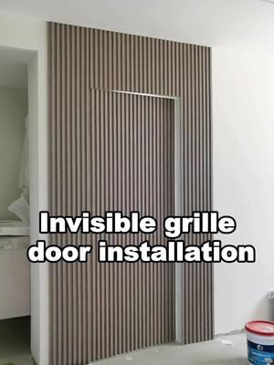 Invisible grille door installation#wpc #wallpanels #wpcwallpanel #wpcwallcladding #flutedwallpanel #buildingmaterials #walldesign #renovation #deco #harmercoverings #aleadtrend 