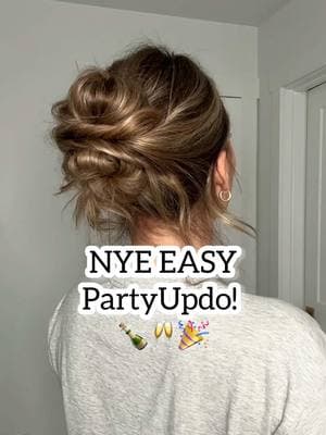 New Years Eve party updo! 🥂🎉🍾this updo will hold all night and looks soo cute! Did I mention how easy this updo is too? 🩷 - #newyearsevehair #newyearseveparty #highbun #holidayupdo #newyearseve2024 #bohoupdo 