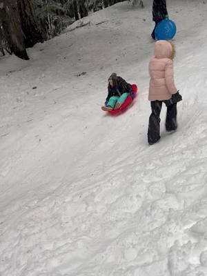 Sledding with kids 🤷‍♀️ #snow #stevenspass 