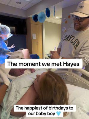 Meeting Hayes! 🩵 #birth #birthstory #laboranddeliverynurse #laboranddelivery #pregnant #laborstory #skintoskin #fy #skintoskinwithmommy #momtok #pregnanttiktok #newborn #baylor #sicem #momtok #birthvideo #laborstory @Collin Herrema 