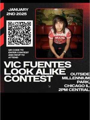 PLEASE THIS COULD BE SO FUNNY SHARE WITH EVERYONE YOU KNOW #vicfuentes #piercetheveil #ptv #ptvtiktok #vicfuenteslookalikecontest #chicago #jaimepreciado #tonyperry #lonirobinson #piercethevic @Pierce The Veil @Vic Fuentes 