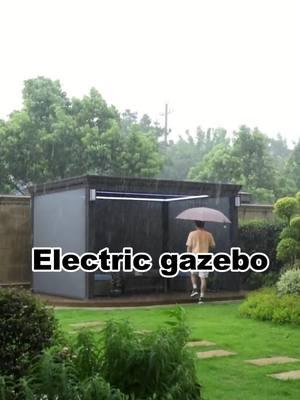 In the outdoor leisure area of ​​the courtyard, there is an electric pavilion made of new aluminum. #gazebo #gazebos #pergola #pergolas #aluminumpergola #aluminum #outdoor #deco #tottme #chinawindoors 