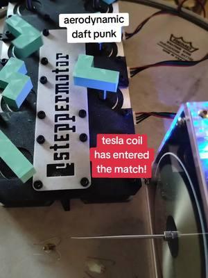 aerodynamic by daft punk played by stepper motors and a tesla coil #steppermotor #teslacoil #daftpunk #aerodynamic 