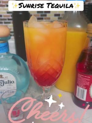 You can’t go wrong with the sunrise tequila drink 🍹 cheers 🥂 #tequila #sunrise #drink #recepies #recetas #EasyRecipe #donjulio #newyear #party #partytime #drinkideas #2024 #loveit 