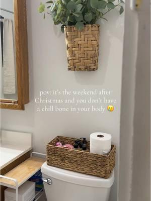 a much needed face lift 👀 now, what color should I paint the vanity / medicine cabinet?! and what color floors HELP 🆘🤭 #christmas2024 #zerochill #nochill #bathroomfacelift #1dayproject 