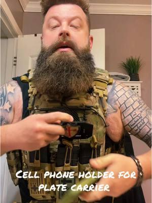 A cell phone holder for your Tactical vest #cellphone #cellphoneholder #tactialvest #platecarriers #camo #FathersDay #tiktokfinds  