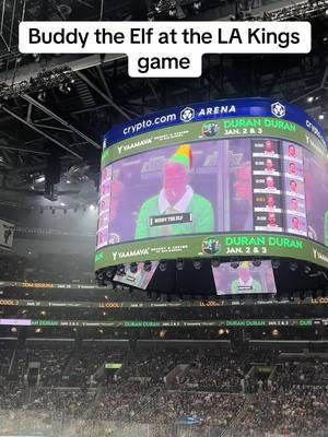 Will Ferrell rocking the full Buddy the Elf costume at the LA Kings game #elf #willferrell #NHL #gokingsgo 