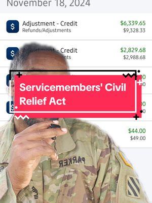 SCRA- The Servicemembers' Civil Relief Act. it's time to get back everything they took from you! #SCRA #military #blkmiltok #miltok ##army #military #blackunicorn #sapper #ranger ##doubletab #bag #money #msgparker 