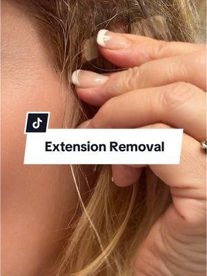 Extension removal 💇‍♀️ #coachkimmy #extensions #extensionremover #tapeinextensions #removingextensions 