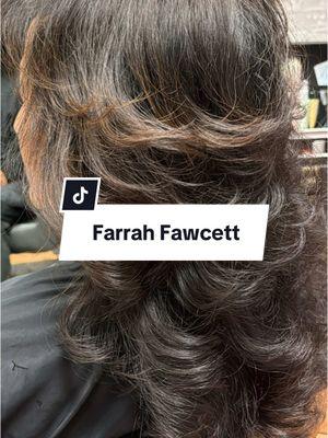 Would you like to see more of how I created this beautiful Farrah Fawcett haircut? #farrahfawcett #farrahfawcetthair #haircut #layers #coachkimmy #moderntekniquessalon 