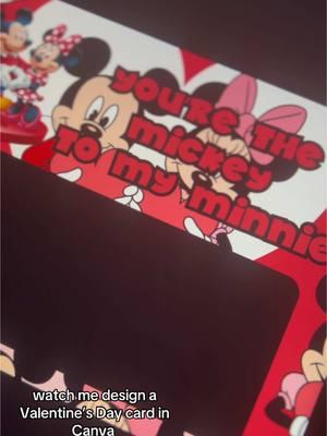 one of my other favorite holidays is approaching 🥰  I’ve been feeling these “jumbo” cards, I can’t wait to design more.  #ValentinesDay #valentinesdaycard #jumbocard #canvadesign #canvadesignideas #mickeyandminnie 