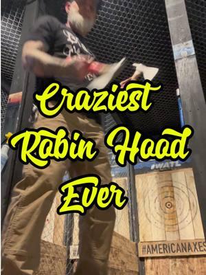 Craziest Robin Hood Ever! #robinhood #axethrowing #trickshot #impossible #hard  The second axe hits the first so hard that is removes it from the wall. Then it hangs from the blade of the second axe, which went through the handle into the wall#trickshots #entertainment #axethrowing #skills #bmatc #berzerkercircus #trainedprofessional #danger #justdoit #sports @soulthrower @Tank Nerd Gym Trainer @axeznarrowz @МЕТАТЕЛЬ 