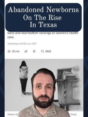 Texas is seeing a rise in the number of newborn babies that have been abandoned. While not surprising in a state that has some of the most restrictive laws around terminations, there's a lack of funding towards education and awareness of safe haven policies that could prevent the unnecessary deaths of many of these newborns.   This is part of a trend of underfunding women's healthcare in Texas that leaves the state as one of the worst performing in the nation.   Governor Abbott's Executive Order GA-46, only exacerbates the problem, discouraging vulnerable mothers from seeking healthcare and getting much needed intervention and education by medical professionals. #womenshealth #safehaven #babyboxes #politics #texas #feminism #texaspolitics #women #reproductiverights #womensrights #uspolitics #healthcare