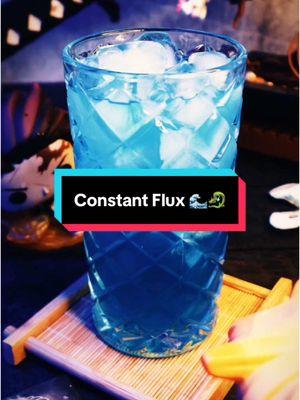 Constant Flux from Demon Slayer 🌊🐉 - - - - #nerdytavern #cocktails #mixology #demonslayer #kimetsunoyaiba #tanjiro #tanjiroukamado #waterbreathing #constantflux #anime #crunchyroll #zachaguilar @crunchyroll @Ocean Spray Inc. @Liquid Alchemist 