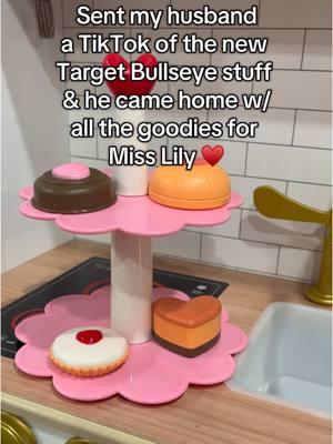 Yes, she’s a daddy’s girl & spoiled, but in our defense she didn’t have any of these in her kitchen yet🤭  @target #target #targetbullseye #ValentinesDay #valentinesdaytarget #theluckyfew #fyp 