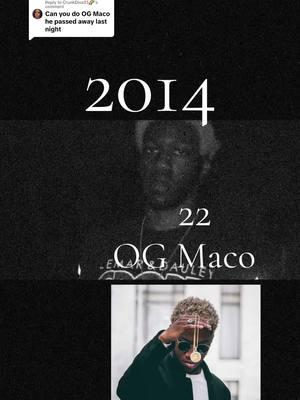 Replying to @CrunkDiva35🌈 #CapCut Benedict Chiajulam Ihesiba Jr. (April 23, 1992 – December 26, 2024), known professionally as OG Maco, was an American rapper from College Park, Georgia. Maco was best known for his 2014 debut single "U Guessed It", which spawned a remix featuring. He was chosen as part of XXL magazine's 2015 annual Freshman Class He was also the founder of the hip hop collective OGG.  Ihesiba was seriously injured in a traffic collision on July 28, 2016. He suffered multiple skull fractures, cracked vertebrae, a broken orbital, and heart palpitations, and nearly lost his right eye. Then In 2019, he was diagnosed with the flesh-eating disease necrotizing fasciitis, causing an improperly treated minor skin rash to leave much of his facial skin disfigured.  Ihesiba struggled with depression from his battle with the condition, and on December 12, 2024, he was hospitalized after a self-inflicted gunshot wound to the head. He spent the next two weeks in a coma.   Sadly, he passed away from his injuries on December 26, 2024, at the age of 32. #ogmaco #uguessedit #rapper #famousdeaths🥀 