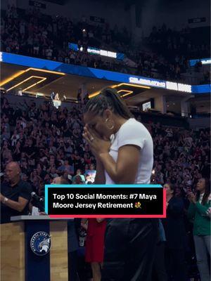 Counting down the Top 10 Viral Social Moments of 2024 👏 Maya Moore Irons has done so much for our game, at #7 we recap her jersey retirement as we saw #23 fall from the rafters at Target Center, the place she won 4 titles with the Minnesota Lynx