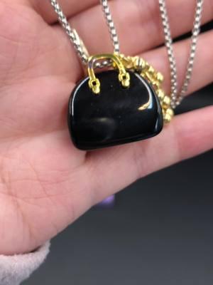 Small black bag necklace #hiphop #necklace #ValentinesDay #valentinesdaygift #fyp #TikTokShop #fashion #Love #giftforher #cv 