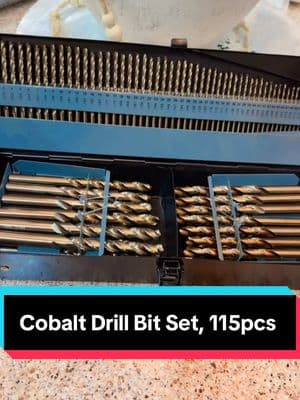 Cobalt Drill Bit Set, 115pcs  #drillbit #drillbitset #tool #toolbox #bitset #diyproject #bestquality #tiktokshopfinds #TikTokShop #foryoupage #giftforhim 