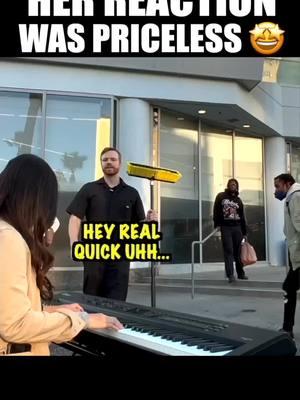 HER REACTION WAS PRICELESS 🤩 #piano #publicreaction #pianocover #vantoan