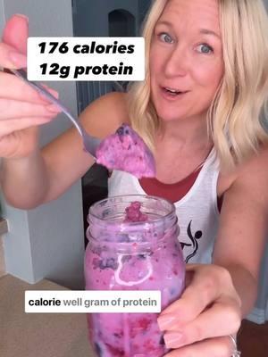 Easy is an understatement. 1.5 servings of frozen berries. (Or fill a mason jar) Add 200ml of a high protein milk. I used Fairlife.  Wait about 8 minutes (this is the hard part) And mash with a spoon.  Yummmm! Go do it!  #Caloriedeficit #lowcalorie #lowcalorierecipes #lowcaloriemeals #lowcaloriesnacks #weightloss #weightlosscoach #thecaloriedeficitqueen #fit #healthy #4mfit #lowcal #bodycomp #bodycomposition #fit #berries #fairlife