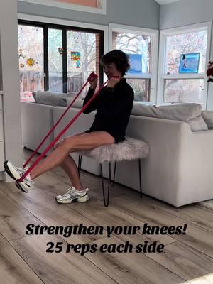 Do you need to strengthen your knees? Grab a resistance band and try doing 25 on each leg two times! If you are consistent, your knees will get stronger.🔥💪#fyp #knees #tiktoker #workoutmotivation #healthtransformation #bodytransformation #healthjourney #fitnesstips #fitness #strongknees #exercise #foryoupage #happynewyear #nevertooold #nevertoolate 