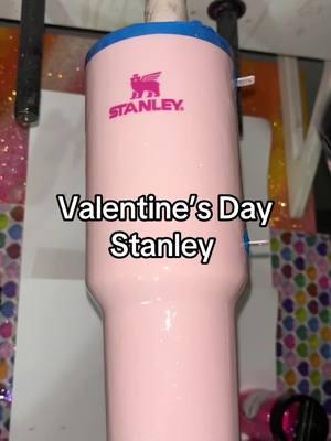 Valentine’s Day Stanley Quencher 40 oz using glitter 🩷 #stanleytumbler #stanleycups #40oztumbler #stanleyquencher 