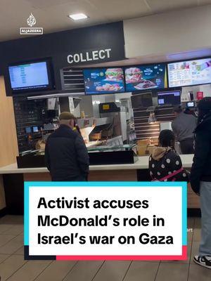 An activist in the #UK accused #McDonald's of complicity in Israel’s war on Gaza and urged the public to boycott the brand. McDonald’s has previously stated that war and “associated misinformation” has had a “disheartening” effect on its sales in the #MiddleEast.