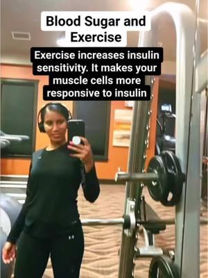 ✅Exercise and blood sugar control: Exercise increases insulin sensitivity. This helps to regulate blood sugar levels.  . . #exercise #insulin #sensitivity #bloodsugar #glucose #regulate #diabetes #control #fitnessmotivation #foryoupage 