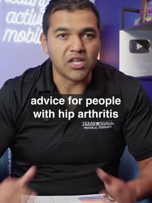 Advice for people who have hip arthritis! #hiparthritis #hippain #hippainhelp #hippainrelief #physicaltherapy #pt