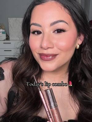 Today’s lip combo is @Makeup Revolution pout bomb plumping lip liner in espresso cool brown & @Anastasia Beverly Hills lipgloss in Amber Sparkle #anastasiabeverlyhills #abhgloss #lipcombo #lipswatch #revolutionbeauty #plumpinglipliner 