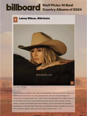 It’s been a #Whirlwind of a year, and we’re so proud of girl for being named to multiple Best Album of 2024 lists! 🌪️ #LaineyWilson @billboard @Rolling Stone @The Boston Globe #TasteOfCountry @Lainey Wilson 