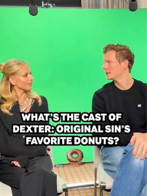 The cast of #DexterOriginalSin addresses a hot topic… Miami Metro’s favorite donuts 🍩 #DexterMorgan #ChristinaMilian #SarahMichelleGellar #ChristianSlater #cast